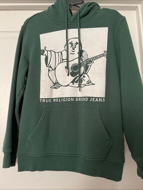 True Religion Forest Green Buddha Guitar Hoodie